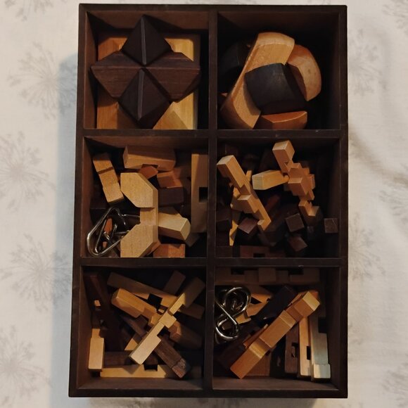 Wooden Puzzle Game – 8 Brain Teasers - Picture 1 of 2